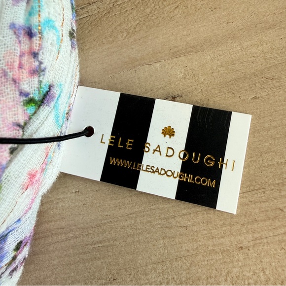 Lele Sadoughi X LoveShackFancy Printed Veronica Bow Headband in Positano Blue